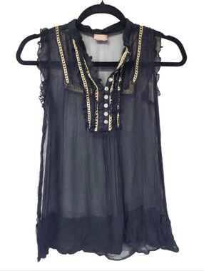 Steampunk Whimsigoth Goth Grunge Black Silk Sheer Size Small Mermaidcore Nolita